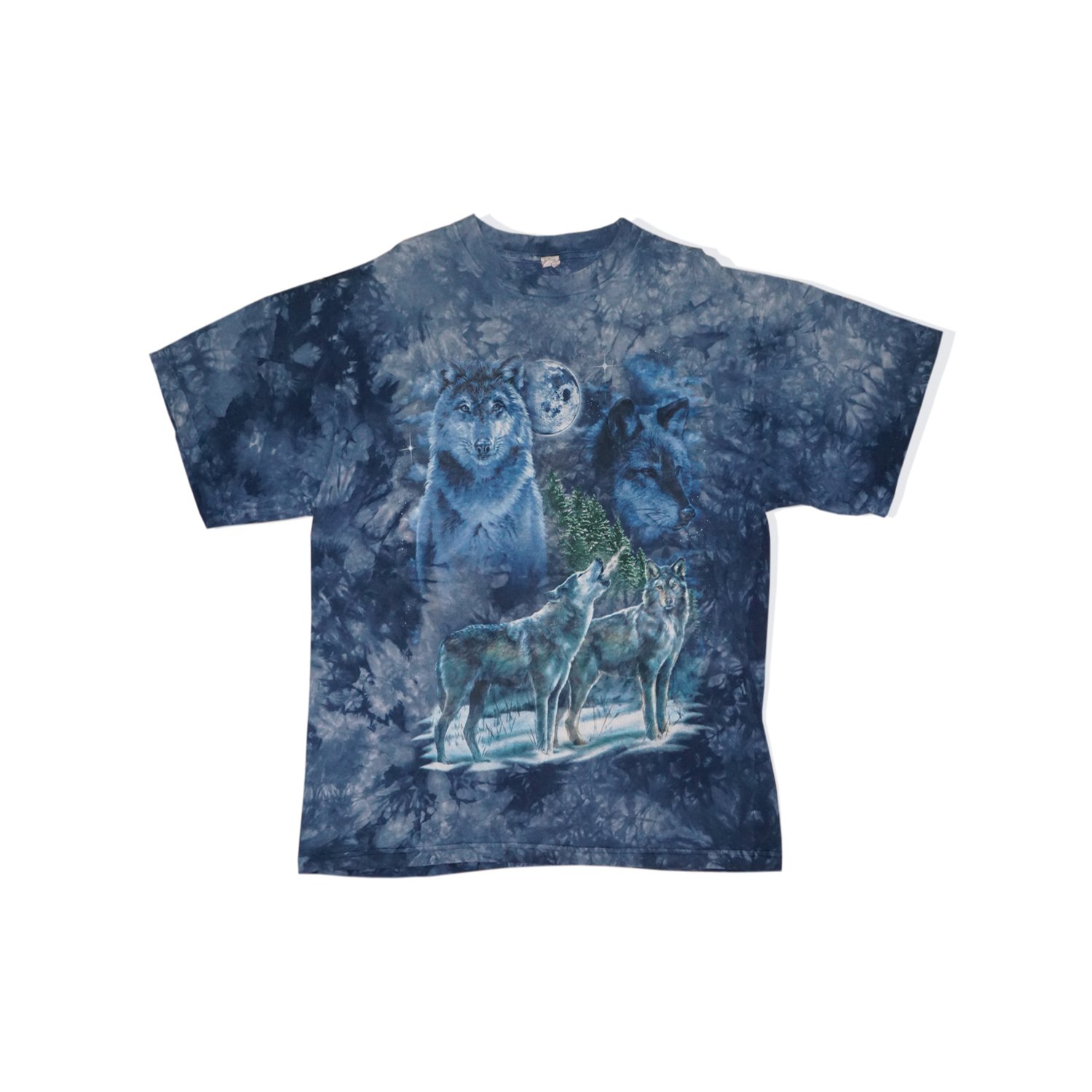 Vintage Blue Tie Dye Wolf T-Shirt — Too Hot Vintage